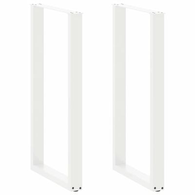 vidaXL Nohy barového stola v tvare U, 2 ks, biele, 60 x (110-111) cm, oceľové