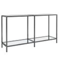 vidaXL Konzolový stolík priehľadný 140x35x75,5 cm tvrdené sklo