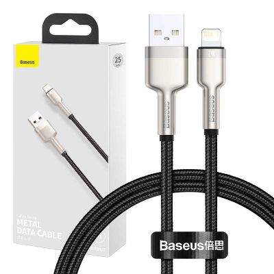 USB kábel pre Lightning Baseus Cafule, 2,4 A, 0,25 m (čierny)