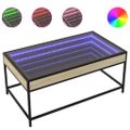 vidaXL Konferenčný stolík s nekonečnými LED dub sonoma 90x50x41 cm