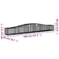 vidaXL Oblúkový gabionový kôš 2 ks 400x50x40/60 cm pozinkované železo
