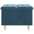 vidaXL Ottoman s Úložným Priestorom Modrá 60 x 60 x 45 cm Zamat