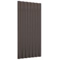 vidaXL Strešné panely 12 ks pozinkovaná oceľ hnedé 80x36 cm