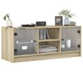 vidaXL TV skrinka so sklenenými dvierkami dub sonoma 102x37x42 cm