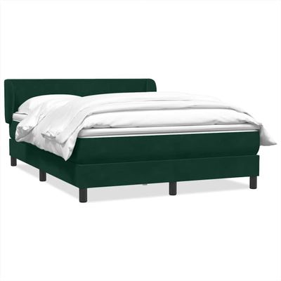 vidaXL Posteľný rám boxsping s matracom tmavozelený 160x220 cm zamat