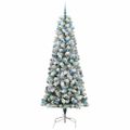 vidaXL Umelý Sklápací Vianočný Stromček 300 LED Zelená a biela 240 cm