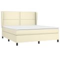 vidaXL Boxspring posteľ s matracom krémová 160x200 cm umelá koža