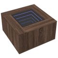 vidaXL Konferenčný stolík+LED, hnedý dub 60x60x40 cm, kompozitné drevo
