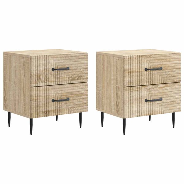 vidaXL Nočný stolík so zásuvkou 2 pcs Dub sonoma 43 x 34,5 x 47,5 cm