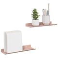 vidaXL Závesná polica 2 ks Ružová 30 x 9 x 2,5 cm Oceľ