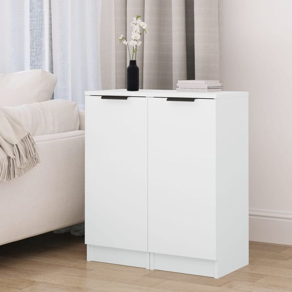 vidaXL Komody 2 ks biele 30x30x70 cm spracované drevo