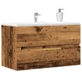 vidaXL Skrinka pod umývadlo staré drevo 90x38,5x45 cm kompozitné drevo