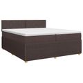vidaXL Posteľ boxspring s matracom Tmavohnedá 200 x 200 cm Látka