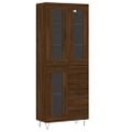 vidaXL Vysoká skrinka hnedý dub 69,5x34x180 cm spracované drevo