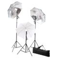 vidaXL Fotografické vybavenie+lampy, dáždniky, pozadie a reflektor