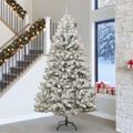 vidaXL Umelý Sklápací Vianočný Stromček 300 LED Zelená a biela 300 cm
