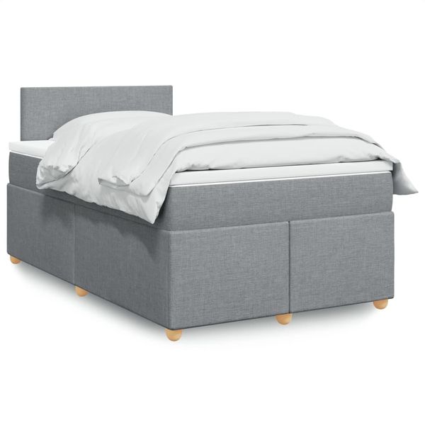 vidaXL Boxspring posteľ s matracom bledosivá 120x190 cm látka
