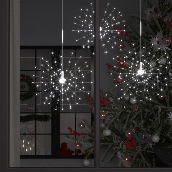 vidaXL Vonkajšia vianočná prskavka, studená biela 20 cm, 140 LED