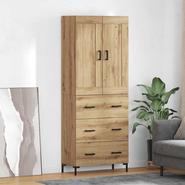 vidaXL Highboard so zásuvkou 2 pcs Remeselný dub Kompozitné drevo
