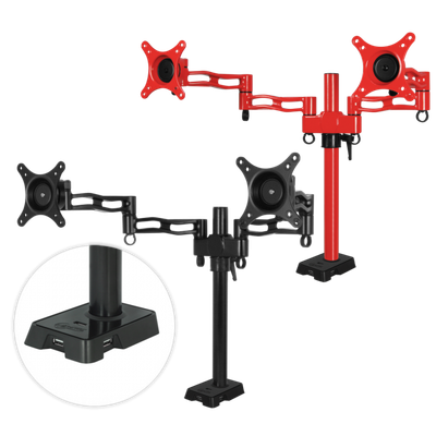 ARCTIC Z2 red - držiak na dva monitory s USB Hub inte