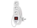 Predlžovací kábel EMOS P1313 / 3 m / 3 zásuvky / s vypínačom / biely / PVC / 1 mm2
