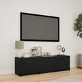 vidaXL TV skriňa s LED 140 x 34 x 40 cm Čierny Konštruované drevo