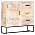 vidaXL Komoda biela 73x30x75 cm akáciový masív