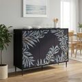 vidaXL Servírovacia skriňa DOKKUM Čierny dub 102 x 33 x 76 cm
