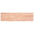 vidaXL Kúpeľňová doska bledohnedá 120x30x(2-6) cm ošetrený masív