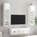 vidaXL 6-dielne TV nástenné skrinky s LED biele kompozitné drevo
