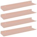 vidaXL Závesná polica 4 ks Ružová 40 x 8,5 x 2,5 cm Oceľ
