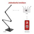 LED stojacia lampa GoSmart EMOS ZCW34BR, čierna, 175 cm, teplá biela / RGB, WiFi
