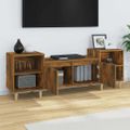 vidaXL TV skrinka dymový dub 160x35x55 cm spracované drevo