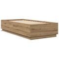 vidaXL Posteľový rám s LED Dub artisan 80 x 200 cm Kompozitné drevo