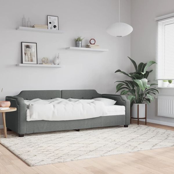 vidaXL Denná posteľ s matracom tmavosivá 80x200 cm látka