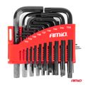 Imbusové klíče hex a torx z CRV oceli, černá 22ks AMiO-04297
