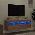 vidaXL TV nástenné skrinky s LED svetlami 2 ks dub sonoma 60x30x40 cm