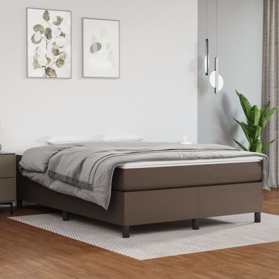 vidaXL Posteľný rám s boxspringom hnedý 140x190 cm umelá koža