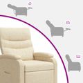 vidaXL Masážne relaxačné kreslo Krémová Látka