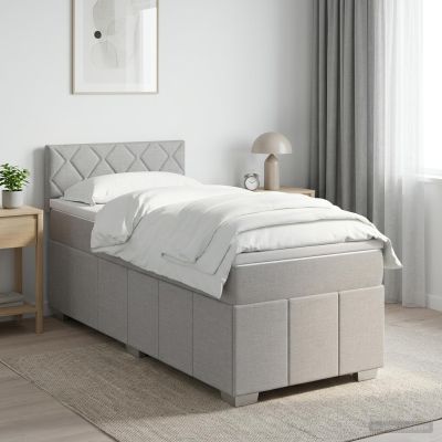 vidaXL Posteľ boxspring s matracom Svetlosivá 80 x 200 cm Látka