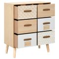 vidaXL Komoda so 6 zásuvkami 60x30x75 cm masívne borovicové drevo