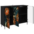 vidaXL Servírovacia skriňa LOCHEM Čierny dub 102 x 33 x 76 cm