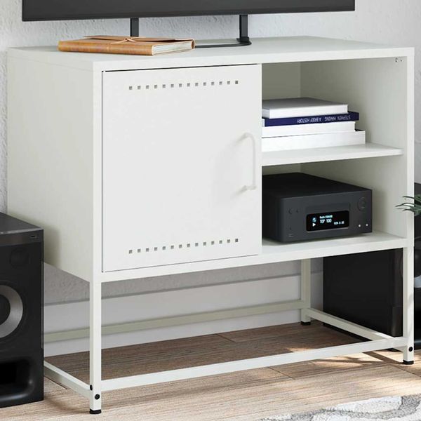 vidaXL TV skrinka biela 68x39x60,5 cm oceľ