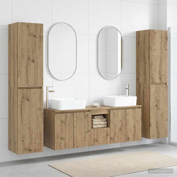 vidaXL Sada kúpeľňového nábytku 5 ks Dub artisan 33 x 34,5 x 160 cm