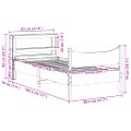 vidaXL Posteľný rám s čelom biely 75x190 cm borovicový masív