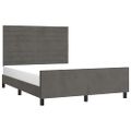 vidaXL Posteľ bez matraca tmavosivá 140x200 cm zamat