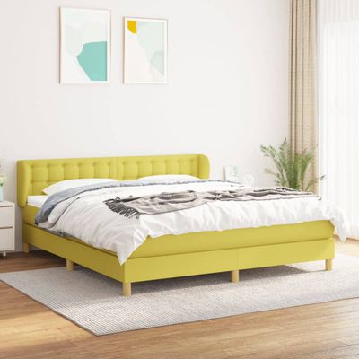 vidaXL Boxspring posteľ s matracom zelená 180x200 cm látka