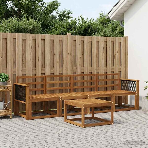 vidaXL Záhradná súprava gaučov 4 pcs Prírodná Pevné akáciové drevo