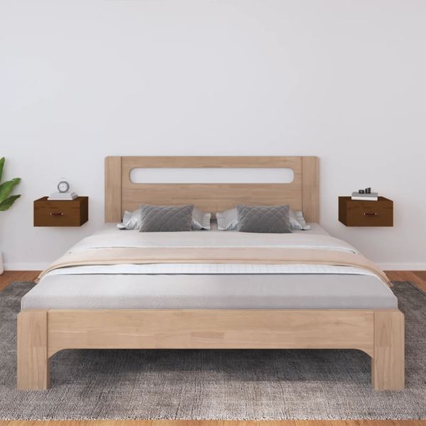 vidaXL Nástenné nočné stolíky 2 ks medovohnedé 40x29,5x22 cm