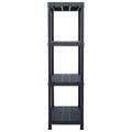 vidaXL Regále s úložnými poličkami 2ks čierne 200 kg 80x40x138 cm plast